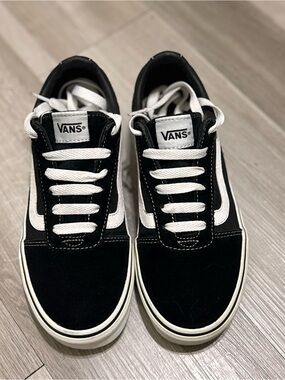 Vans Black and White Low-Top Skate Sneakers